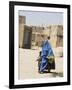 Lady Wearing Burqa Walks Past Houses Within the Ancient Walls of the Citadel, Ghazni, Afghanistan-Jane Sweeney-Framed Photographic Print