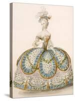 Lady Wearing Dress for a Royal Occasion, Design Attr. to Anvorious, Pub. April 1796-French-Stretched Canvas