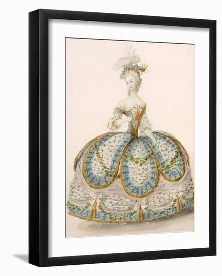 Lady Wearing Dress for a Royal Occasion, Design Attr. to Anvorious, Pub. April 1796-French-Framed Giclee Print