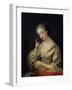 Lady with a Bird, 18th Century-Louis Michel Van Loo-Framed Giclee Print