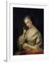 Lady with a Bird, 18th Century-Louis Michel Van Loo-Framed Giclee Print