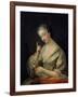 Lady with a Bird, 18th Century-Louis Michel Van Loo-Framed Giclee Print