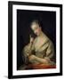 Lady with a Bird, 18th Century-Louis Michel Van Loo-Framed Giclee Print