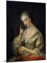 Lady with a Bird, 18th Century-Louis Michel Van Loo-Mounted Giclee Print