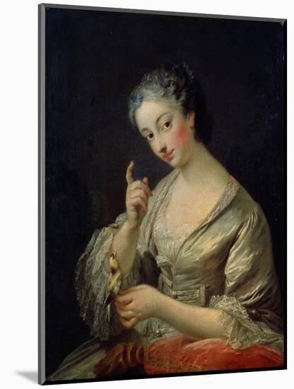 Lady with a Bird, 18th Century-Louis Michel Van Loo-Mounted Giclee Print