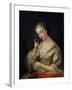 Lady with a Bird, 18th Century-Louis Michel Van Loo-Framed Giclee Print