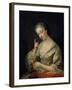 Lady with a Bird, 18th Century-Louis Michel Van Loo-Framed Giclee Print