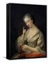 Lady with a Bird, 18th Century-Louis Michel Van Loo-Framed Stretched Canvas
