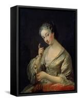 Lady with a Bird, 18th Century-Louis Michel Van Loo-Framed Stretched Canvas