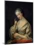 Lady with a Bird, 18th Century-Louis Michel Van Loo-Mounted Premium Giclee Print