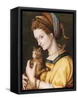 Lady with a Cat, C.1525-30-Francesco Ubertini, Il Bacchiacca-Framed Stretched Canvas