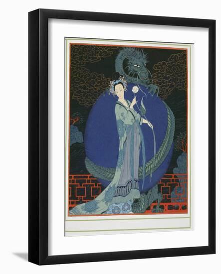 Lady with a Dragon-Georges Barbier-Framed Giclee Print