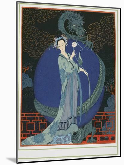 Lady with a Dragon-Georges Barbier-Mounted Giclee Print