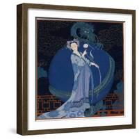 Lady With a Dragon-Georges Barbier-Framed Premium Giclee Print