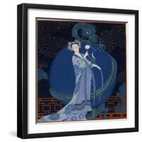 Lady With a Dragon-Georges Barbier-Framed Premium Giclee Print