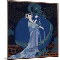 Lady With a Dragon-Georges Barbier-Mounted Premium Giclee Print