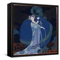 Lady With a Dragon-Georges Barbier-Framed Stretched Canvas