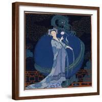 Lady With a Dragon-Georges Barbier-Framed Giclee Print