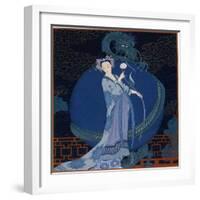 Lady With a Dragon-Georges Barbier-Framed Giclee Print