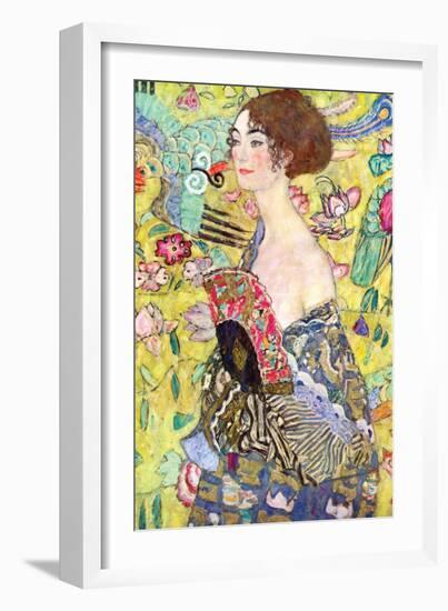 Lady with a Fan, 1917-18-Gustav Klimt-Framed Giclee Print