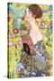 Lady with a Fan, 1917-18-Gustav Klimt-Stretched Canvas