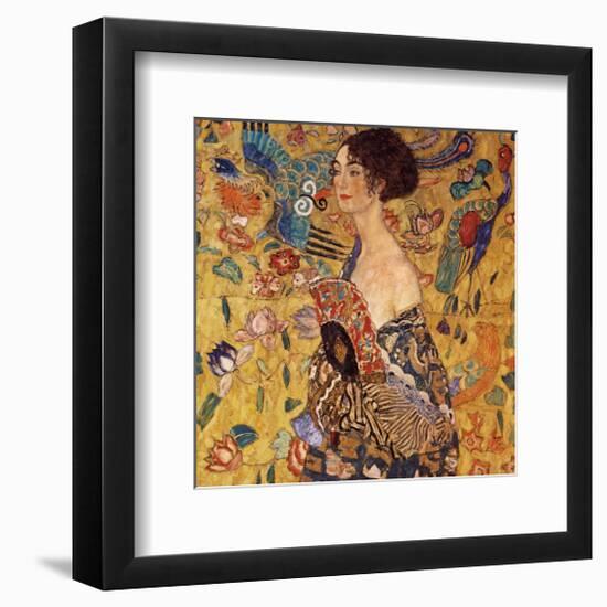 Lady with a Fan-Gustav Klimt-Framed Premium Giclee Print