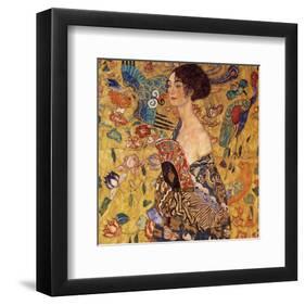 Lady with a Fan-Gustav Klimt-Framed Premium Giclee Print