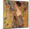 Lady with a Fan-Gustav Klimt-Mounted Premium Giclee Print