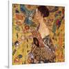 Lady with a Fan-Gustav Klimt-Framed Premium Giclee Print