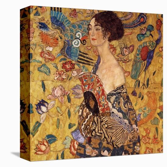 Lady with a Fan-Gustav Klimt-Stretched Canvas