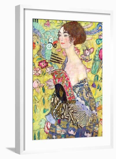 Lady with a Fan-Gustav Klimt-Framed Art Print