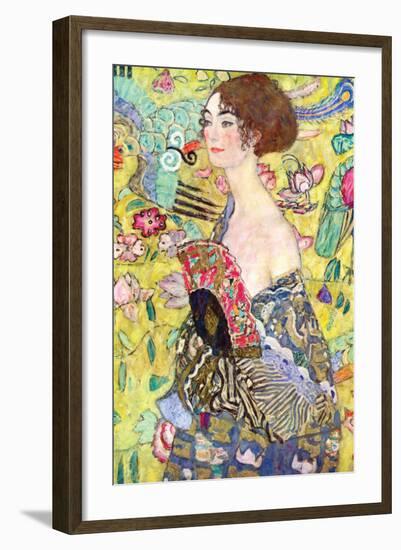 Lady with a Fan-Gustav Klimt-Framed Art Print