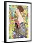 Lady with a Fan-Gustav Klimt-Framed Art Print