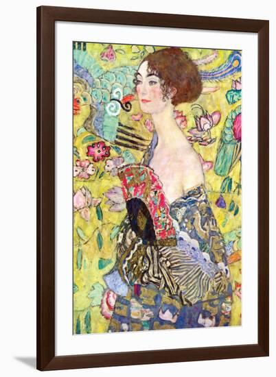 Lady with a Fan-Gustav Klimt-Framed Art Print