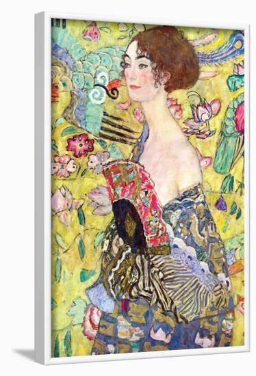 Lady with a Fan-Gustav Klimt-Framed Art Print