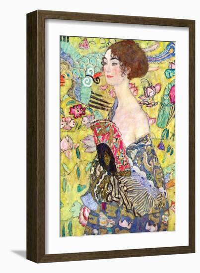 Lady with a Fan-Gustav Klimt-Framed Art Print