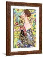 Lady with a Fan-Gustav Klimt-Framed Art Print