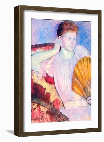 Lady with a Fan-Mary Cassatt-Framed Art Print