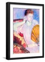 Lady with a Fan-Mary Cassatt-Framed Art Print