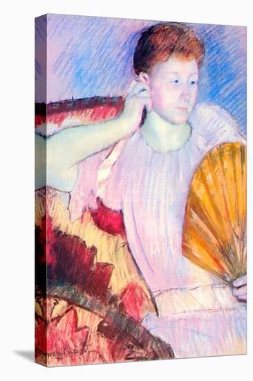 Lady with a Fan-Mary Cassatt-Stretched Canvas