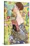 Lady with a Fan-Gustav Klimt-Stretched Canvas