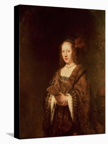 Lady with a Fan-Rembrandt van Rijn-Stretched Canvas