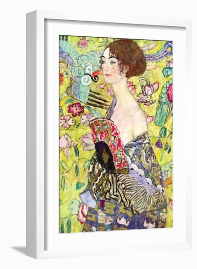 Lady with a Fan-Gustav Klimt-Framed Art Print