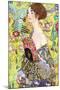 Lady with a Fan-Gustav Klimt-Mounted Art Print