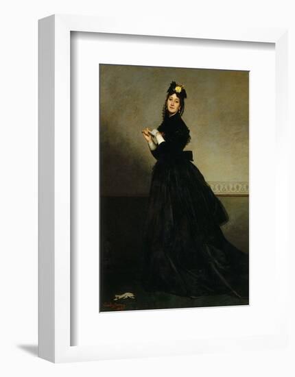 Lady with a Glove, Madame Carolus-Duran nee Pauline Croizette, c.1869-Charles Émile Carolus-Duran-Framed Art Print