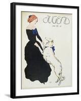 Lady with a Greyhound, Illustration from 'Jugend', 1906-German School-Framed Giclee Print