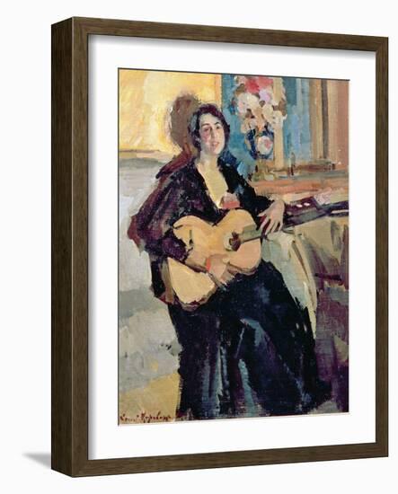 Lady with a Guitar, 1911-Konstantin A. Korovin-Framed Giclee Print