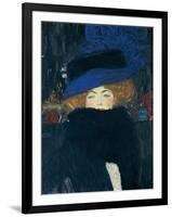 Lady with a Hat and a Feather Boa-Gustav Klimt-Framed Giclee Print