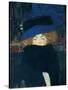 Lady with a Hat and a Feather Boa-Gustav Klimt-Stretched Canvas