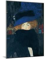 Lady with a Hat and a Feather Boa-Gustav Klimt-Mounted Giclee Print